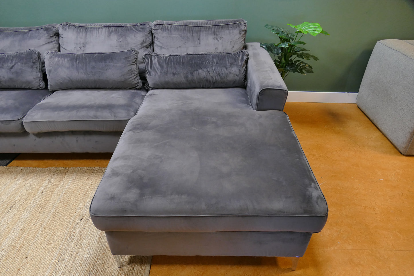 Refurbished U-bank Velvet Donkergrijs