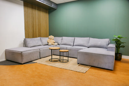 Refurbished U Bank Modulair Velvet Lichtgrijs