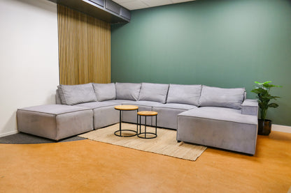 Refurbished U Bank Modulair Velvet Lichtgrijs