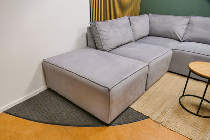 Refurbished U Bank Modulair Velvet Lichtgrijs