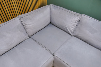 Refurbished U Bank Modulair Velvet Lichtgrijs
