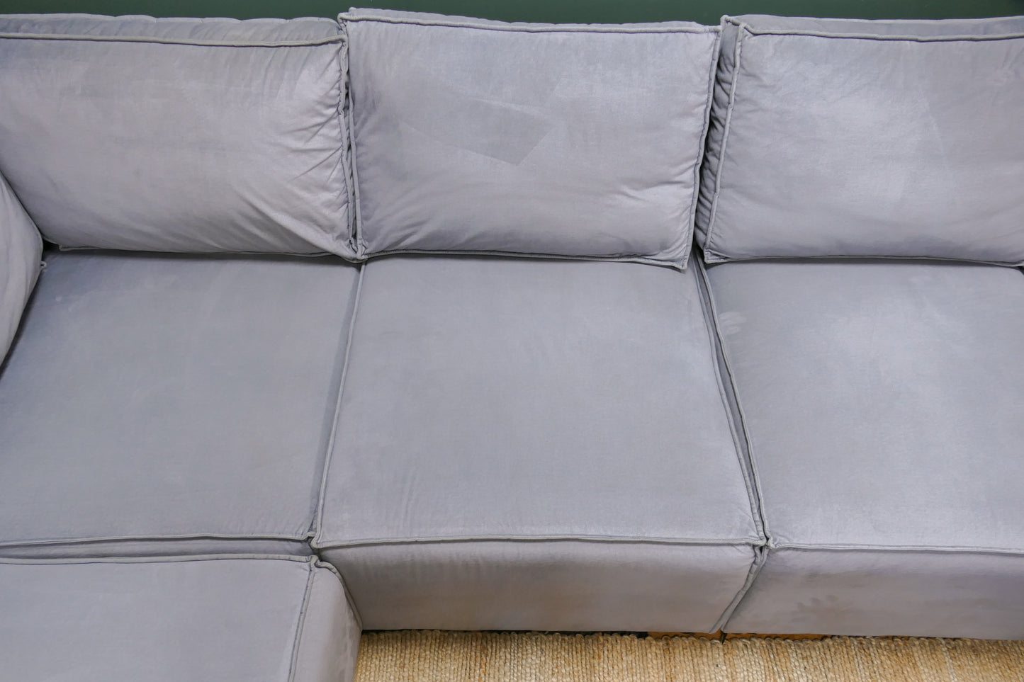 Refurbished U Bank Modulair Velvet Lichtgrijs