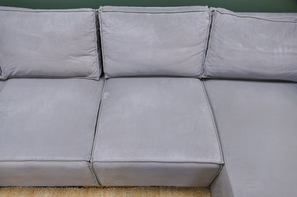 Refurbished U Bank Modulair Velvet Lichtgrijs