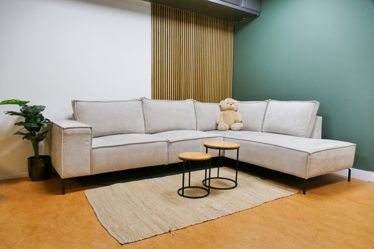 Refurbished Moderne Hoekbank Beige