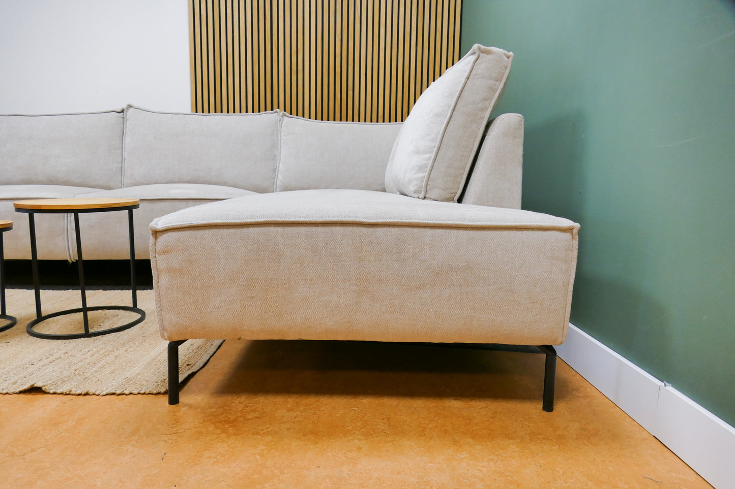 Refurbished Moderne Hoekbank Beige