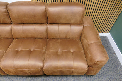 Refurbished 3-Zits Electrisch Mancini Vicenza Microvezel Cognac