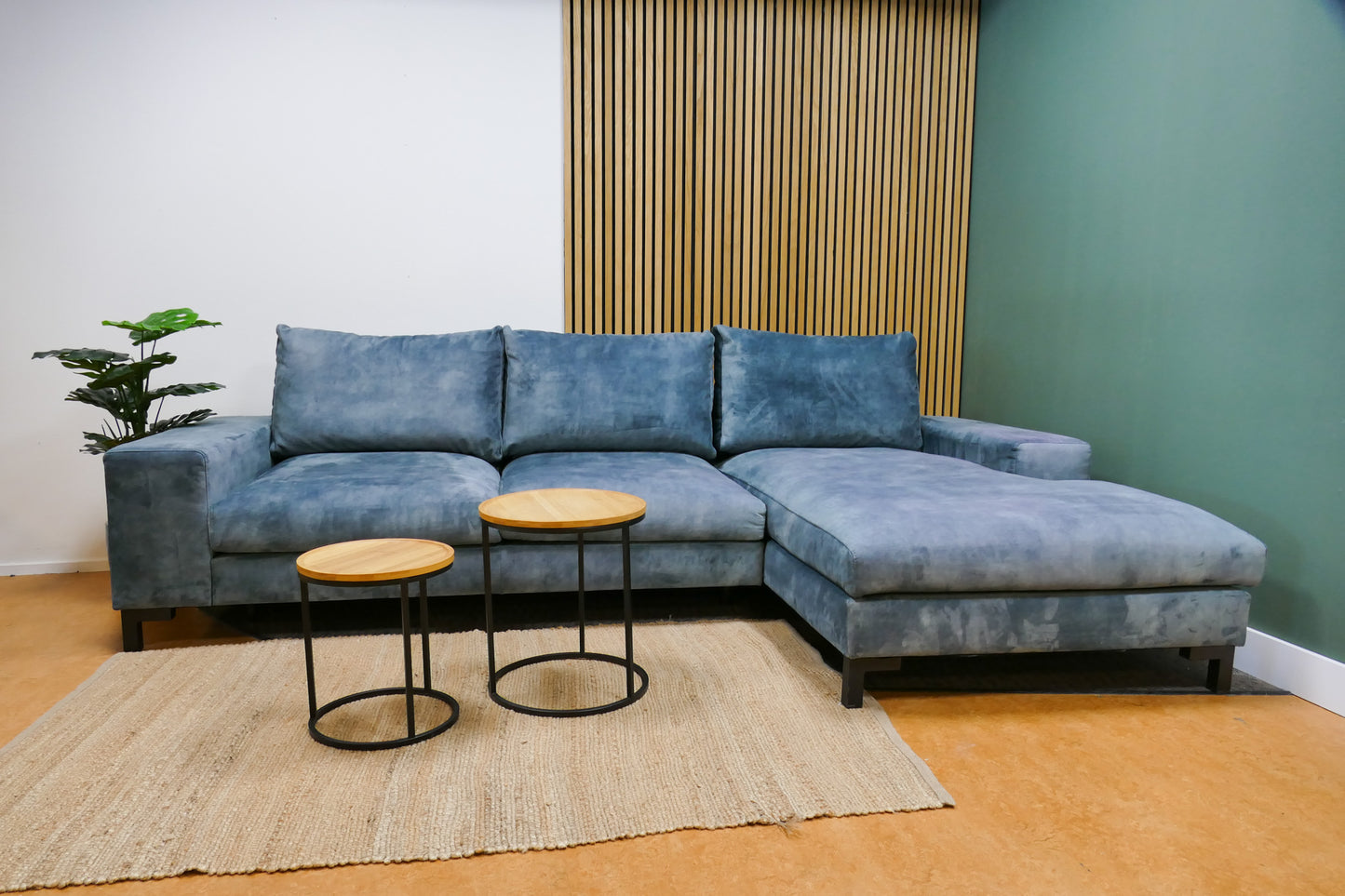 Refurbished Chaise Longue Velvet Turquoise