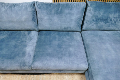 Refurbished Chaise Longue Velvet Turquoise