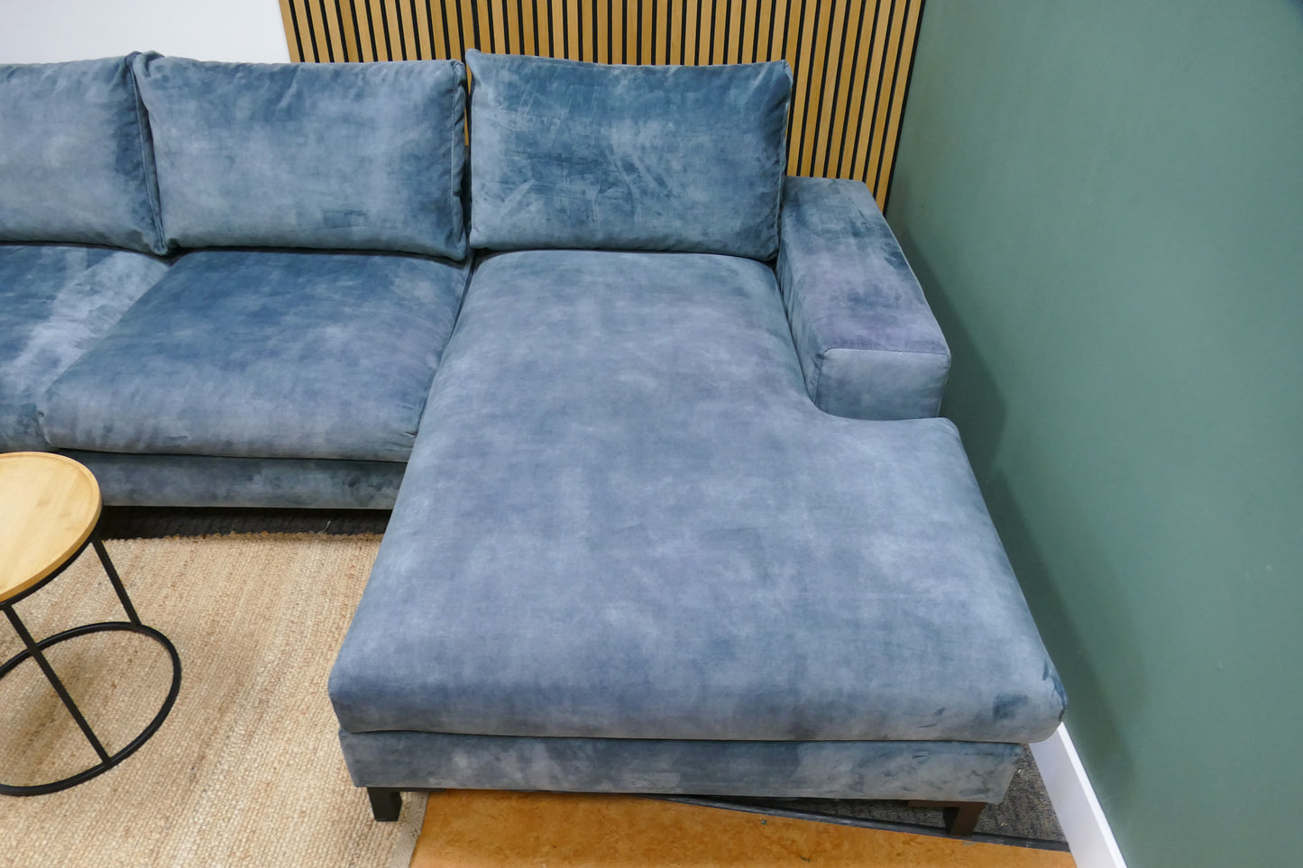 Refurbished Chaise Longue Velvet Turquoise