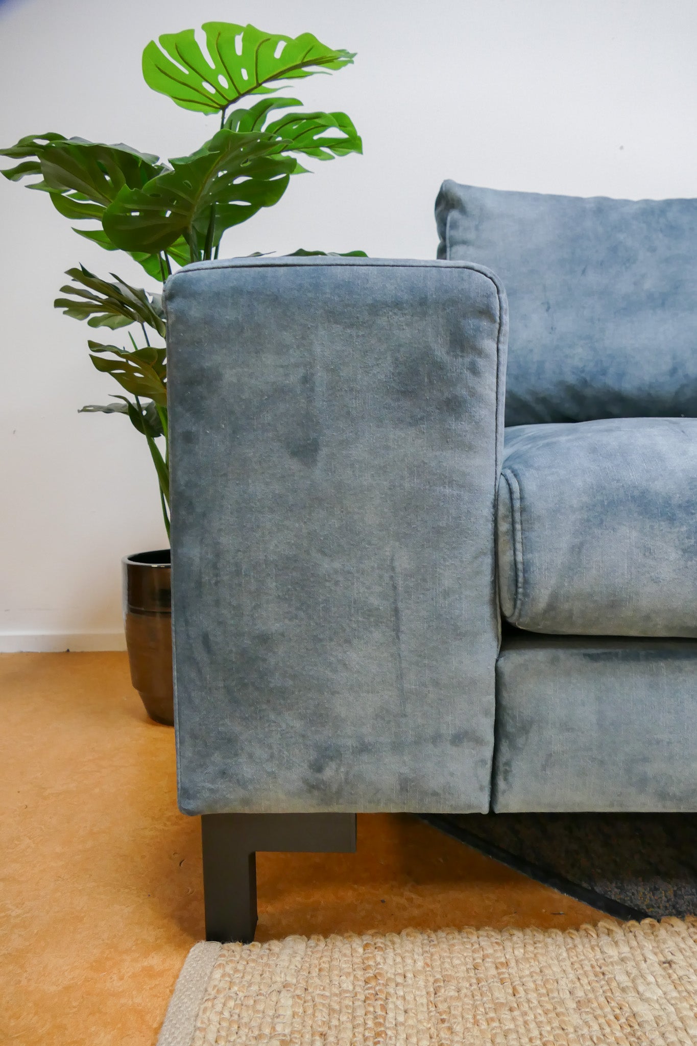 Refurbished Chaise Longue Velvet Turquoise