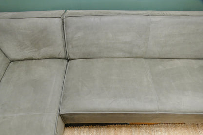 Refurbished Moderne Hoekbank Microvezel Groen