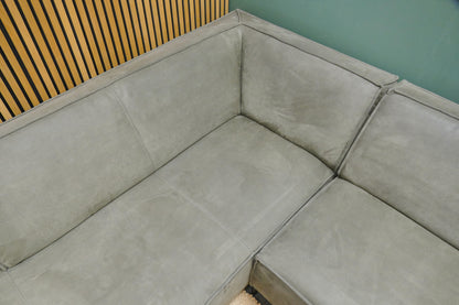 Refurbished Moderne Hoekbank Microvezel Groen