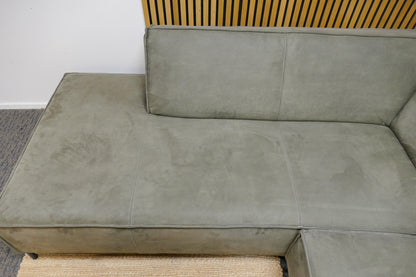Refurbished Moderne Hoekbank Microvezel Groen