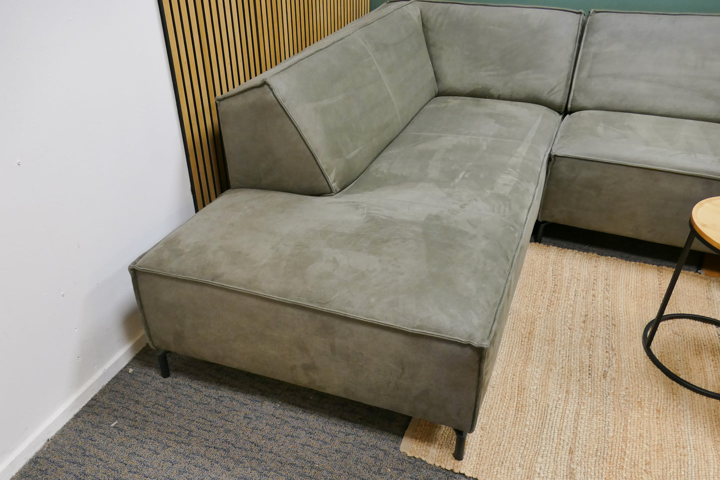 Refurbished Moderne Hoekbank Microvezel Groen