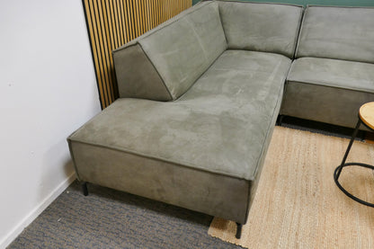 Refurbished Moderne Hoekbank Microvezel Groen