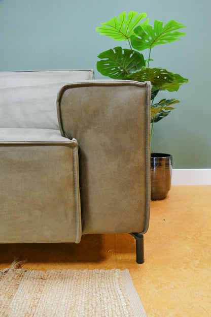 Refurbished Moderne Hoekbank Microvezel Groen