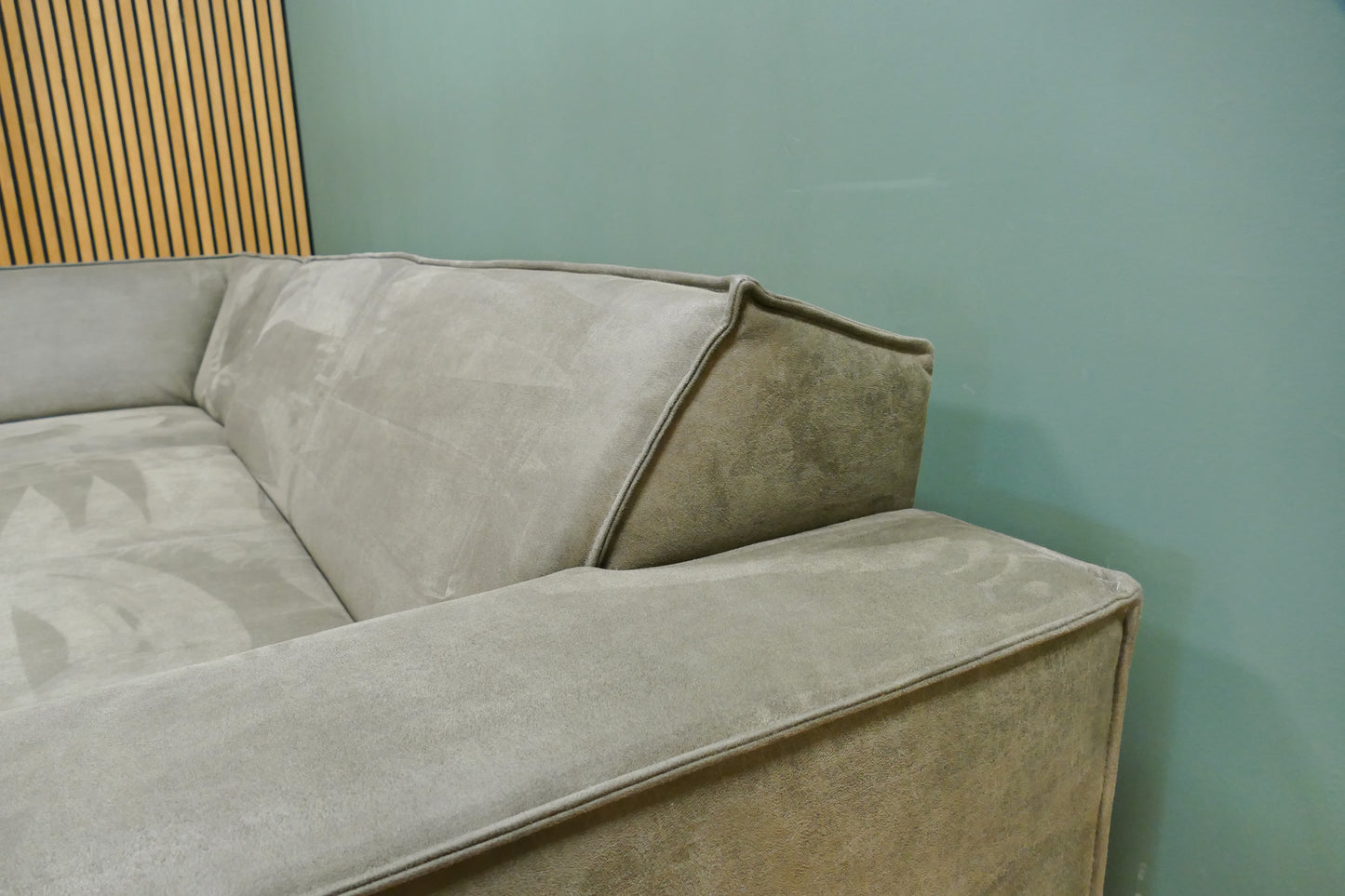 Refurbished Moderne Hoekbank Microvezel Groen