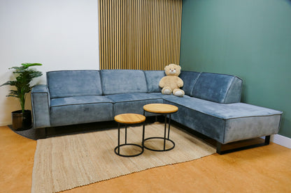Refurbished Hoekbank Velvet Turquoise