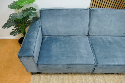 Refurbished Hoekbank Velvet Turquoise