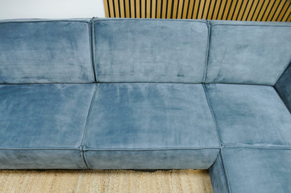 Refurbished Hoekbank Velvet Turquoise