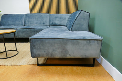 Refurbished Hoekbank Velvet Turquoise