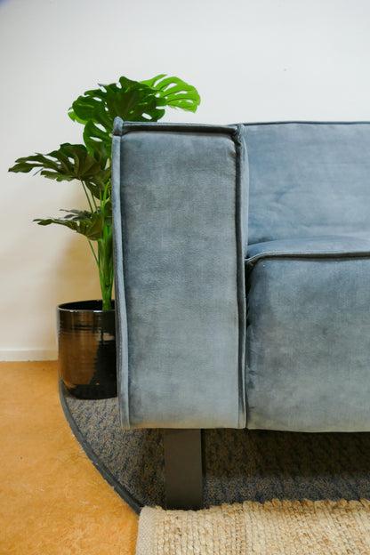 Refurbished Hoekbank Velvet Turquoise