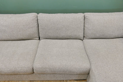 Refurbished U bank grijs bruin losse kussens
