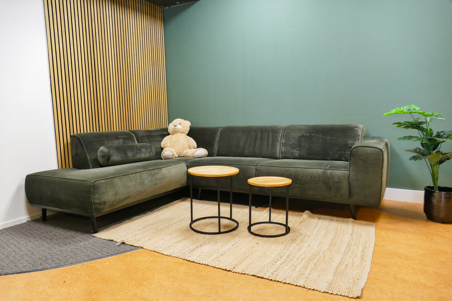Refurbished Hoekbank BePurHome Velvet Groen