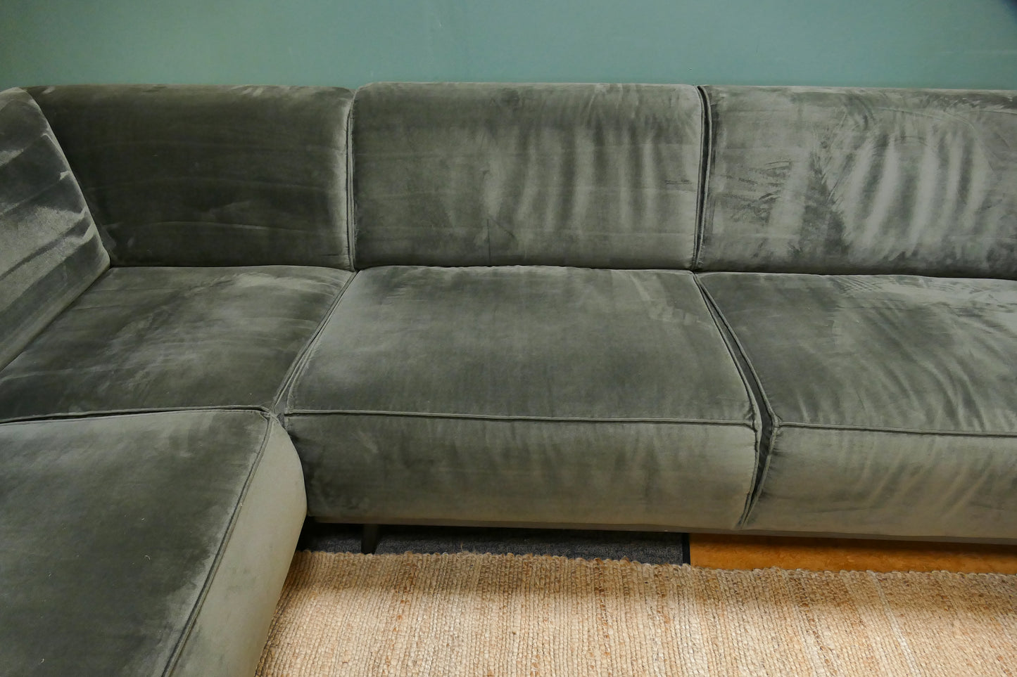 Refurbished Hoekbank BePurHome Velvet Groen