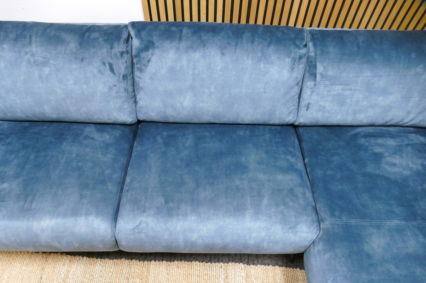 Refurbished Trendhopper Chaise Longue Lund Velvet Blauw