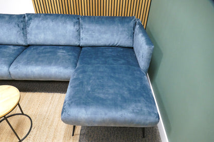 Refurbished Trendhopper Chaise Longue Lund Velvet Blauw