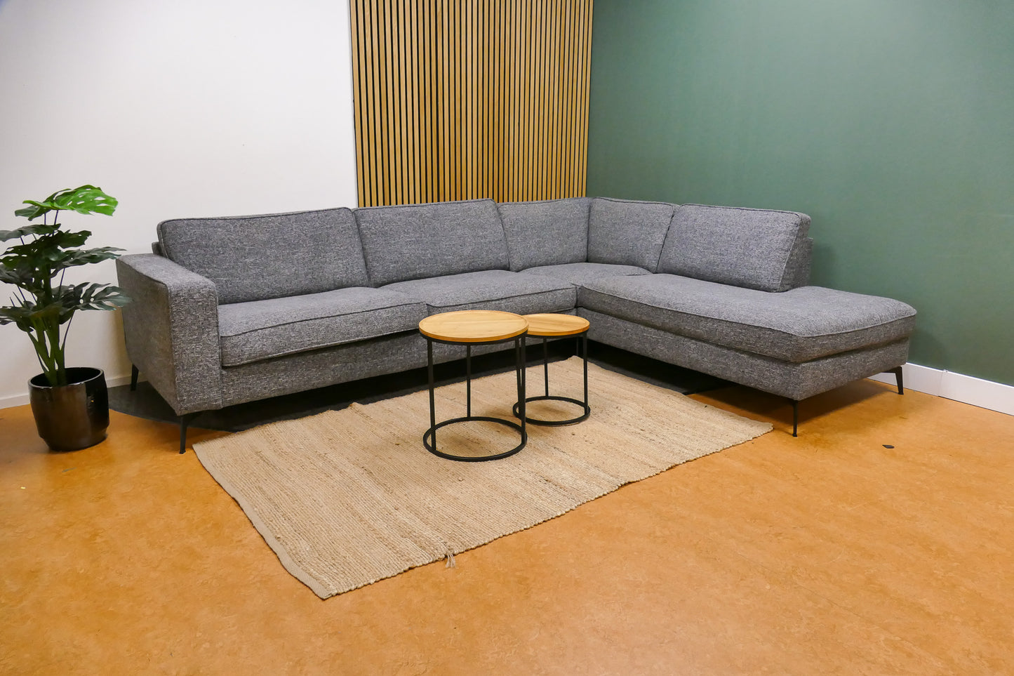 Refurbished Moderne Hoekbank Laguna Donkergrijs