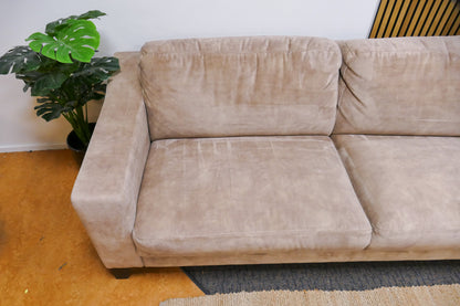 Refurbished Hoekbank Beige Velvet Profijt Meubel