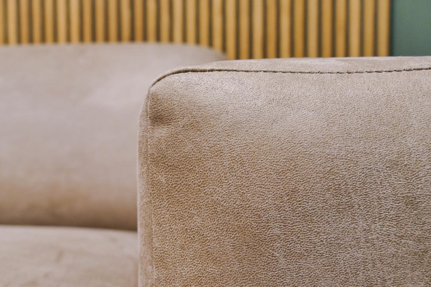 Refurbished Chaise Longue Microvezel Taupe / Camel
