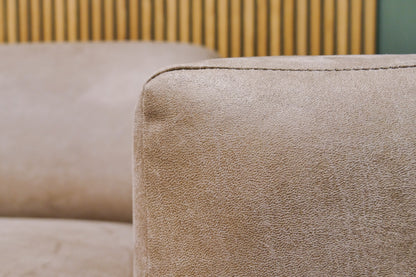 Refurbished Chaise Longue Microvezel Taupe / Camel