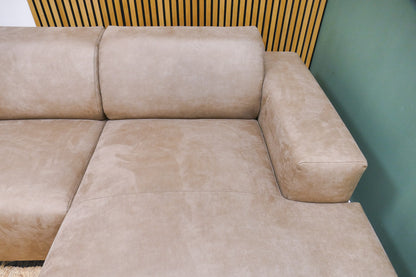 Refurbished Chaise Longue Microvezel Taupe / Camel