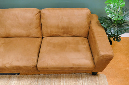 Refurbished Grote Chaise Longue Microvezel Cognac