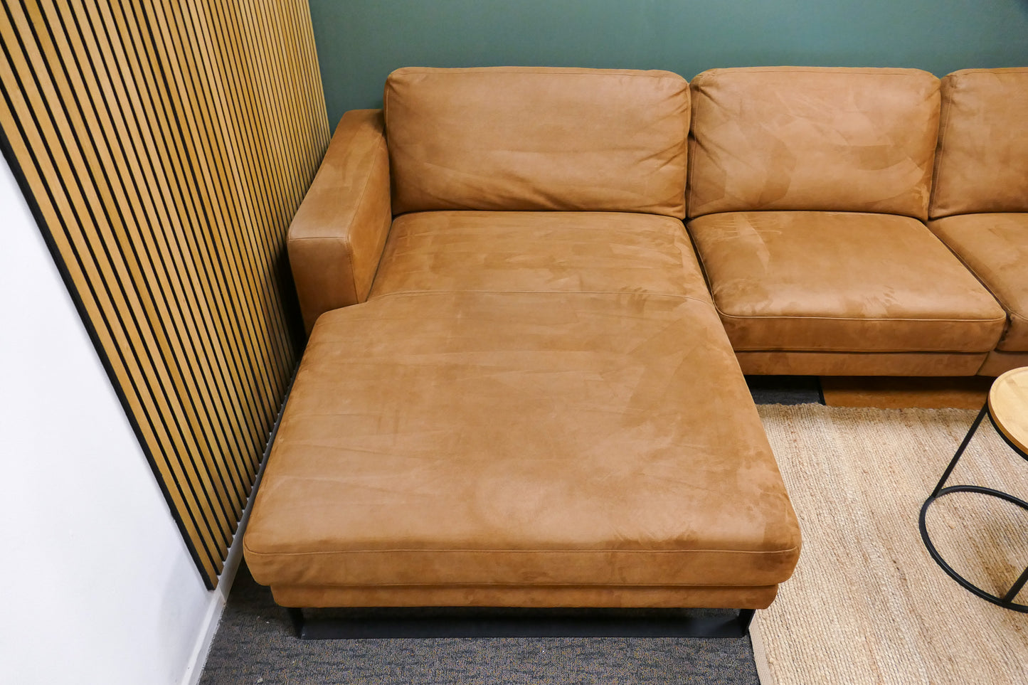 Refurbished Grote Chaise Longue Microvezel Cognac
