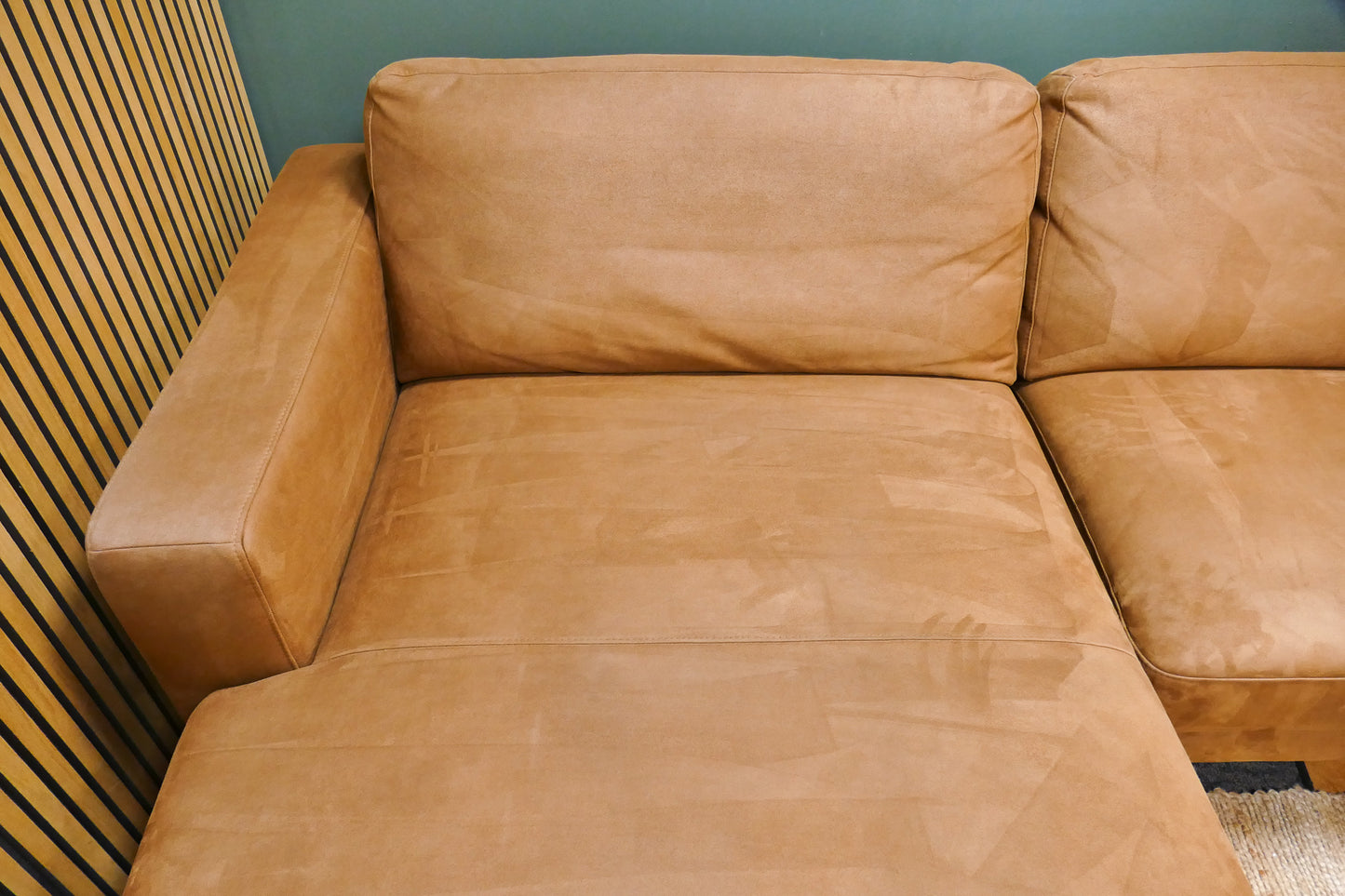 Refurbished Grote Chaise Longue Microvezel Cognac
