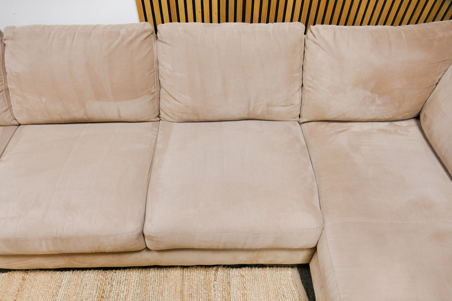 Refurbished Grote Hoekbank Italsofa Beige/Camel Gemêleerd