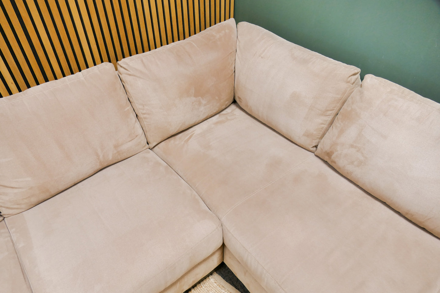 Refurbished Grote Hoekbank Italsofa Beige/Camel Gemêleerd