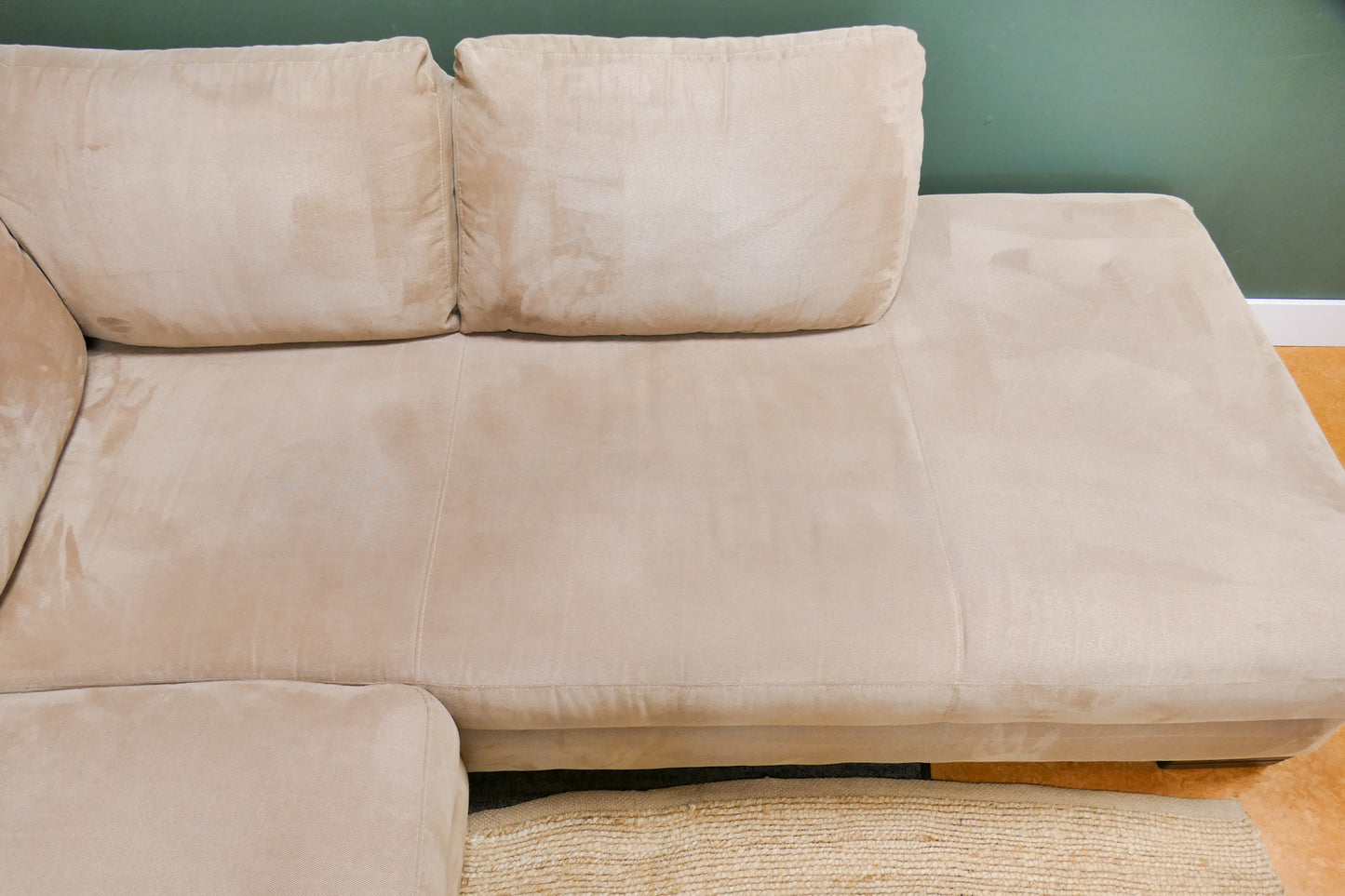Refurbished Grote Hoekbank Italsofa Beige/Camel Gemêleerd