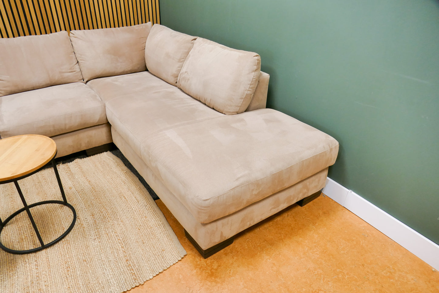 Refurbished Grote Hoekbank Italsofa Beige/Camel Gemêleerd
