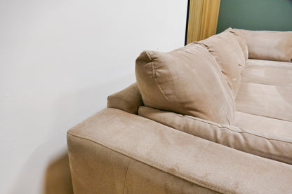Refurbished Grote Hoekbank Italsofa Beige/Camel Gemêleerd