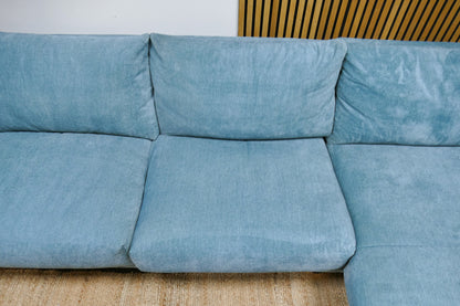Refurbished Chaise Longue Goossens Luxor Turqouise/Blauw