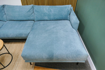 Refurbished Chaise Longue Goossens Luxor Turqouise/Blauw