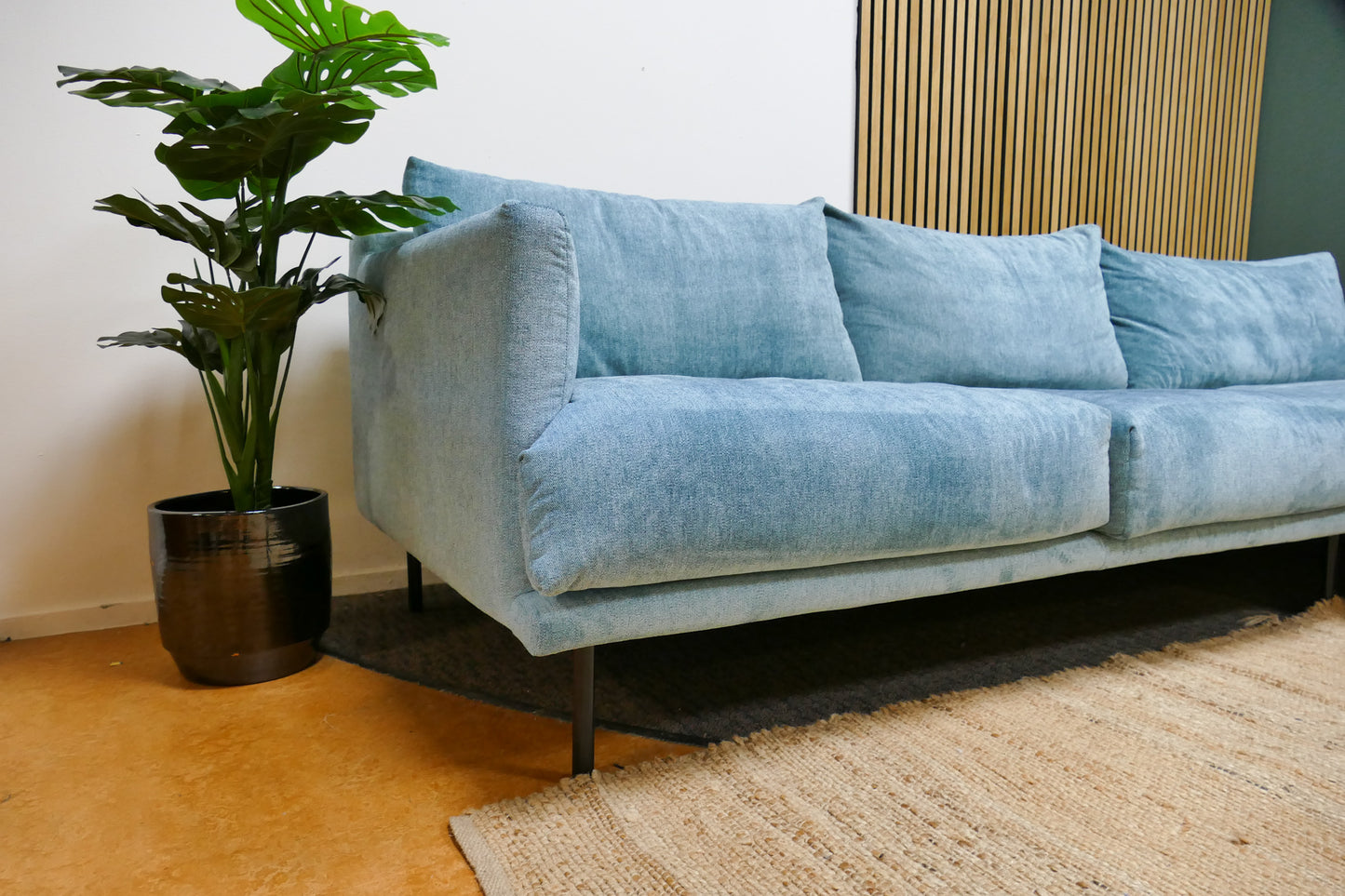Refurbished Chaise Longue Goossens Luxor Turqouise/Blauw