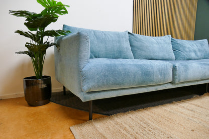 Refurbished Chaise Longue Goossens Luxor Turqouise/Blauw