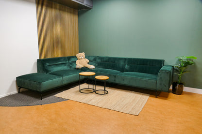 Refurbished Hoekbank Velvet Groen Zitmaxx