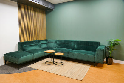 Refurbished Hoekbank Velvet Groen Zitmaxx